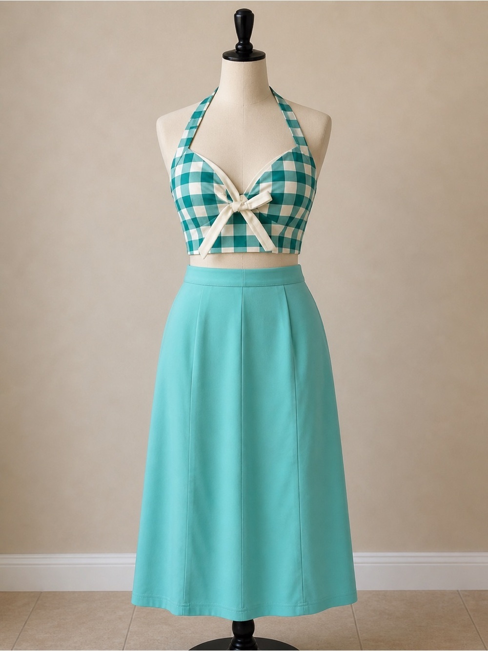 SHEIN Aqua Midi A-Line Skirt